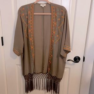 Oversized Embroidered Umgee shrug